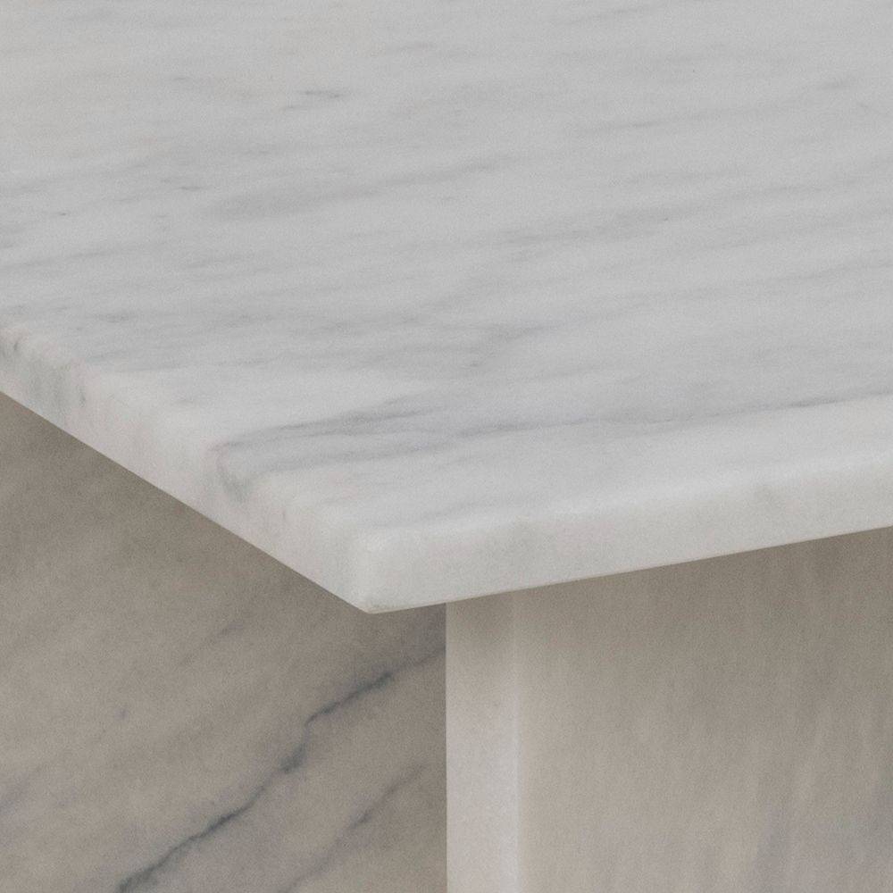 Vega hvidt marmor sofabord, 140x70 - Møbelkompagniet