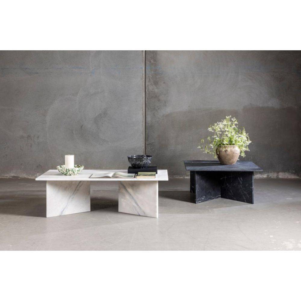 Vega hvidt marmor sofabord, 140x70 - Møbelkompagniet