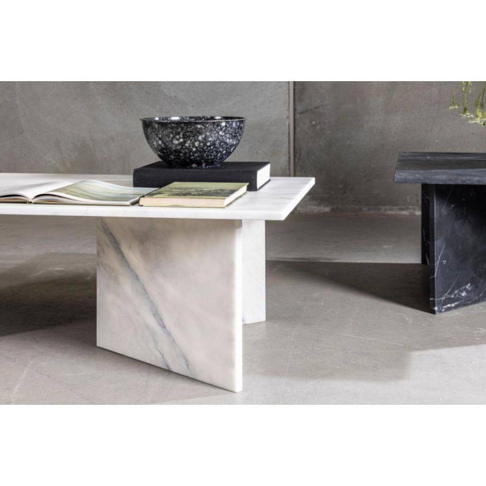 Vega hvidt marmor sofabord, 140x70 - Møbelkompagniet
