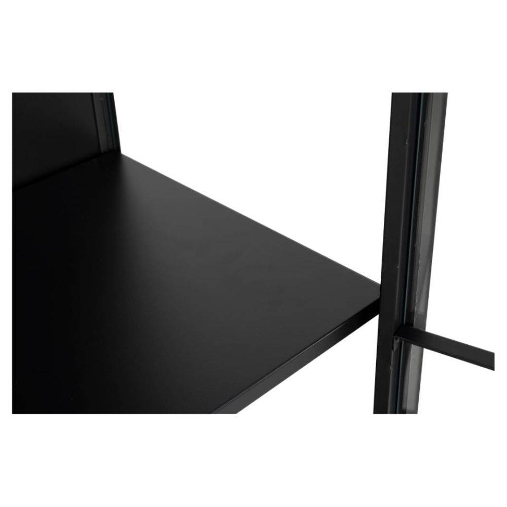 Newcastle vitrineskab 180cm, sort metal - Møbelkompagniet