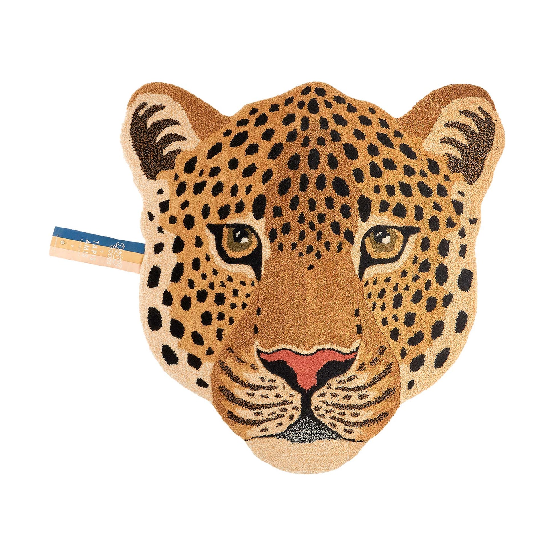Leopardhoved tæppe, Doing Goods - 100x105 cm - Møbelkompagniet