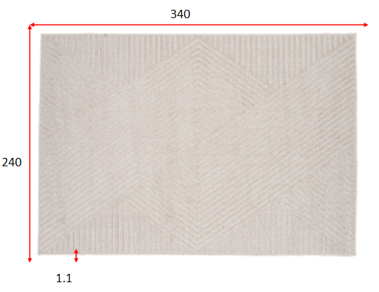 Aron tæppe 340x240 hvid - Møbelkompagniet