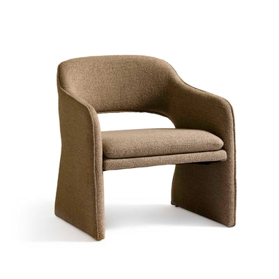 Plush Loungesessel, Amiya Bouclé Braun