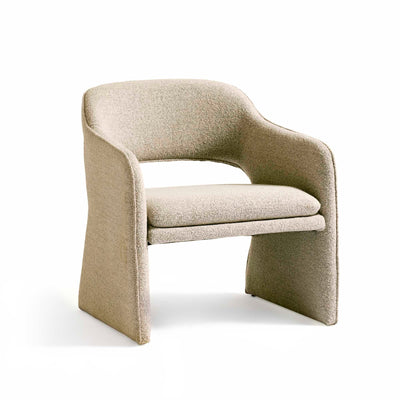 Plush Loungesessel, Amiya Bouclé Beige