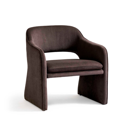Plush Loungesessel, Modern Samt Braun