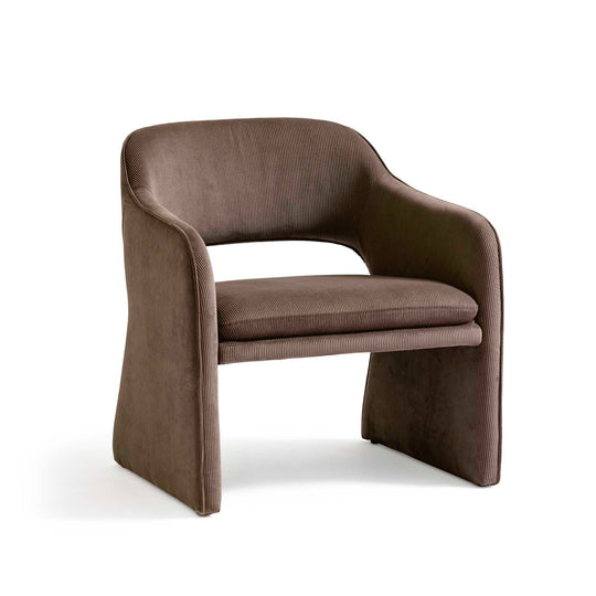 Plush Loungesessel, Modern Samt Dunkelbeige