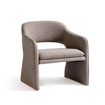 Plush Loungesessel, Crush Bouclé Grau/Beige