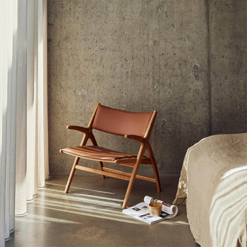 Roots Sessel, Natur-Eiche | Cognac-Leder