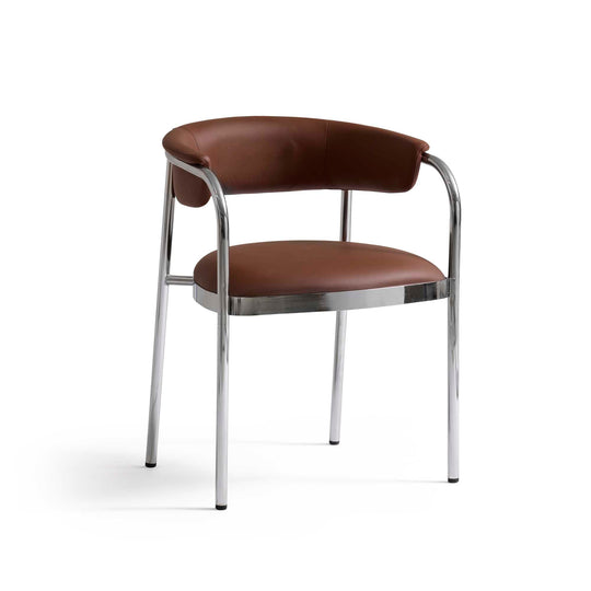 Studio Esszimmerstuhl, Armlehnen | Leder cognac