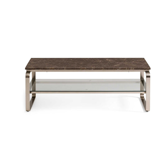 Strata Couchtisch, Marmor Emperador | Glas | 120x60