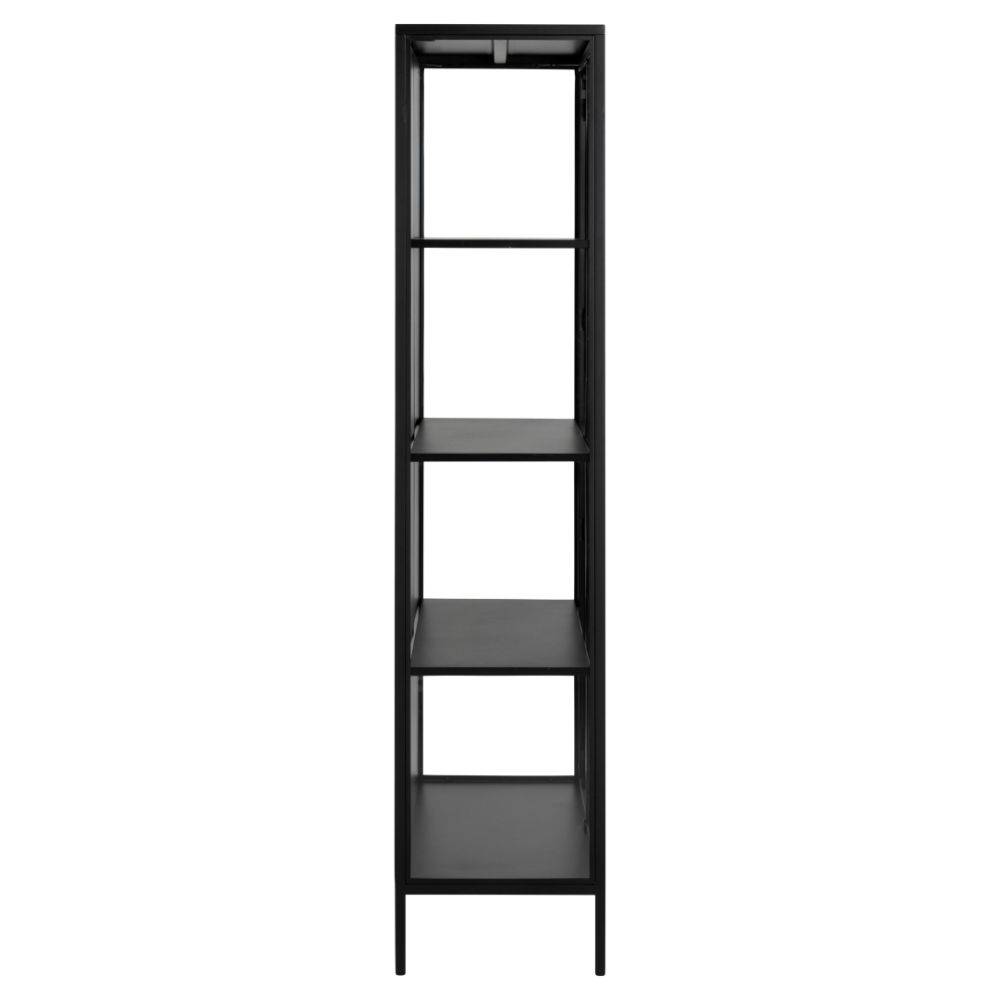 Newcastle vitrineskab 180cm, sort metal - Møbelkompagniet